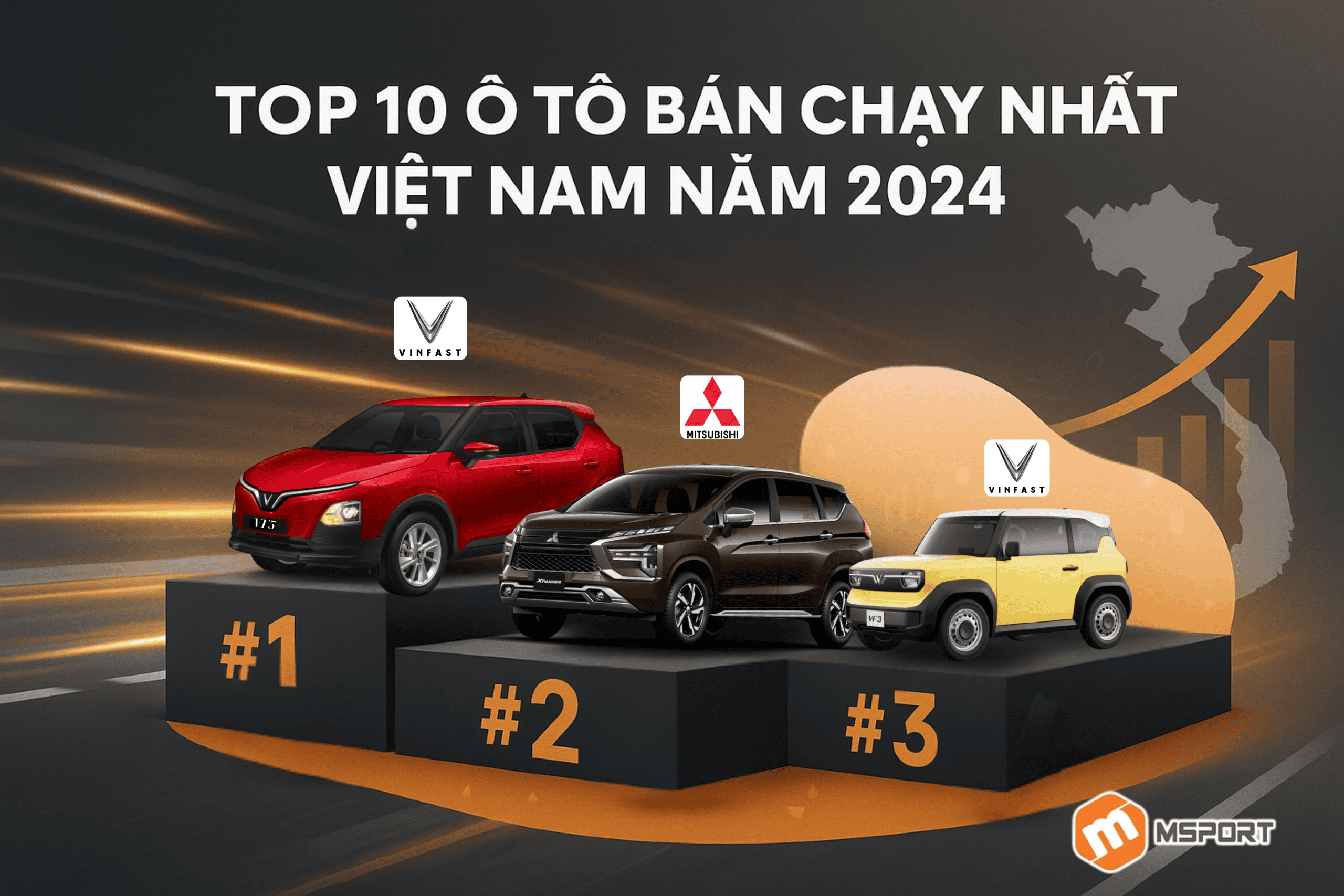 top 10 ô tô bán chạy nhất việt nam 2024