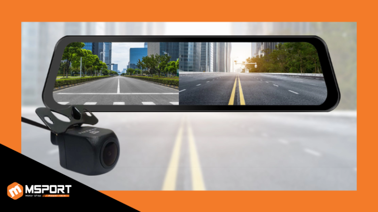 Camera hành trình 2 mắt dạng gương chiếu hậu