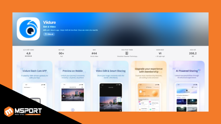 Ứng dụng camera hành trình Viidure trên App Store