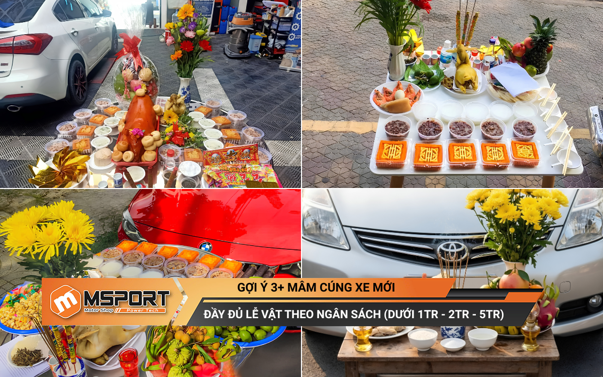 Gợi ý 3+ mâm cúng xe mới đầy đủ lễ vật theo từng ngân sách